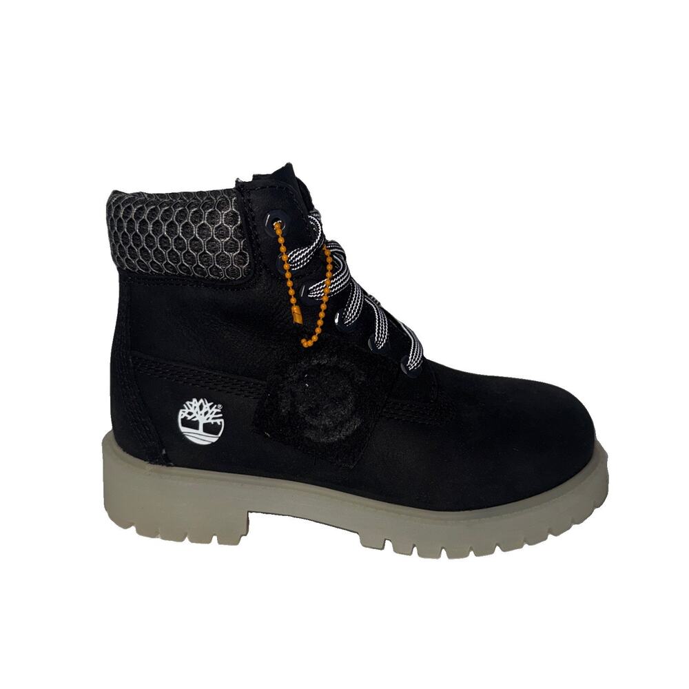 Timberland Premium 6" Black Nubuck Waterproof Boots Youth Size 13 M